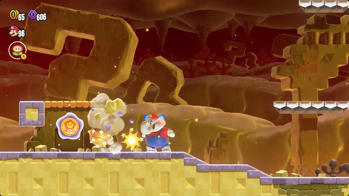 Super Mario Bros. Wonder Search Party: Item Park screenshot showing the second Wonder Token location.