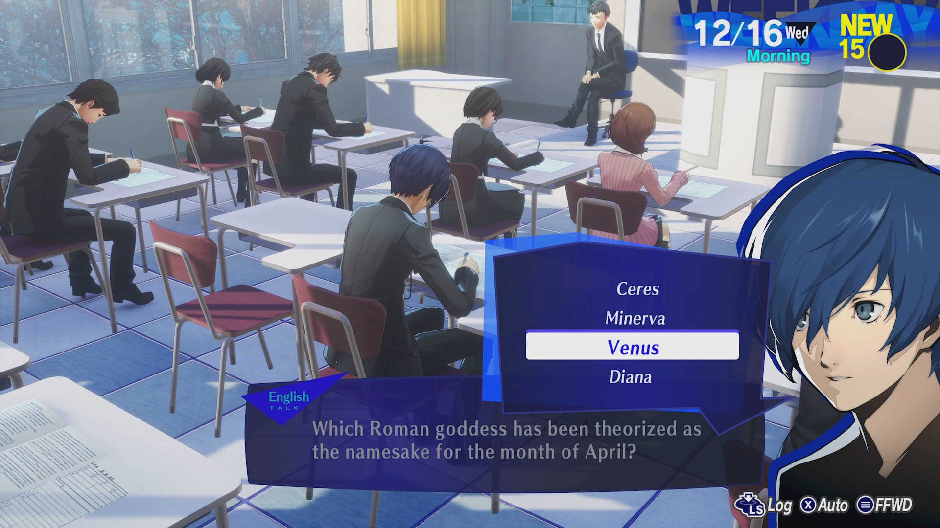 The Persona 3 Reload protagonist takes an exam
