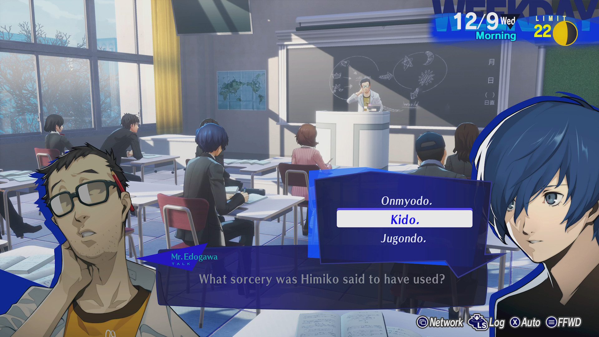 The Persona 3 Reload protagonist answers a classroom question